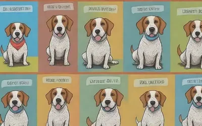 Un póster de un perro con la lógica detrás del comportamiento canino