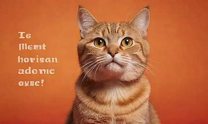 Fondo rojo con ilustración de gato y texto sobre salud en naranja