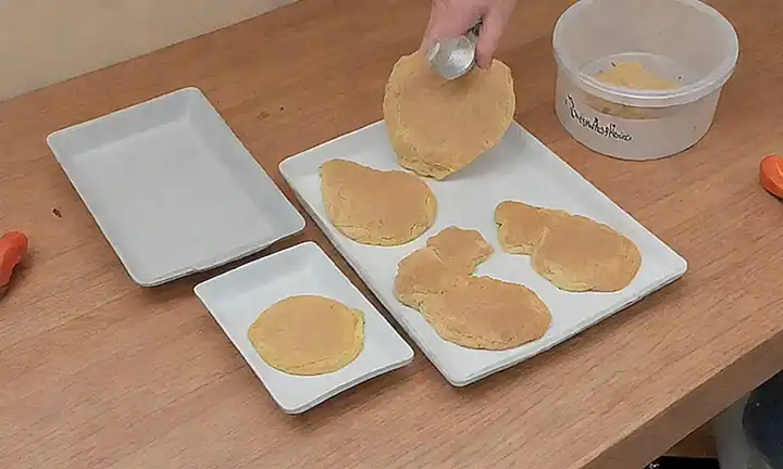 Ilustración paso a paso para galletas de pollo para gatos