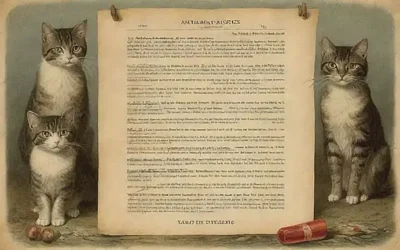 Una ilustración vintage de gatos con una lista que detalla remedios naturales contra garrapatas
