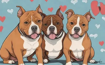 Papel de pared divertido con pit bulls y amor