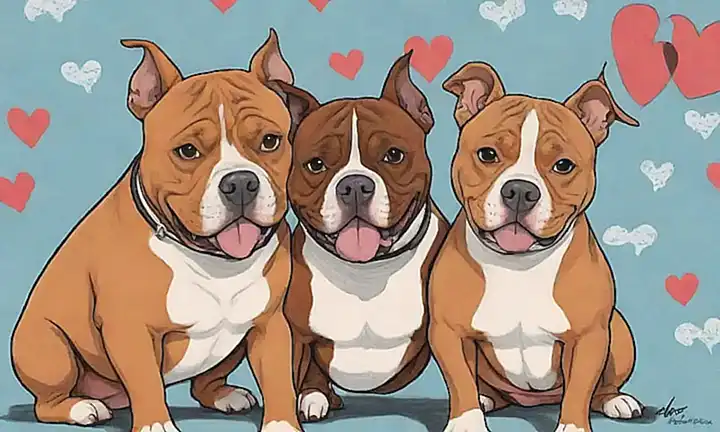 Papel de pared divertido con pit bulls y amor