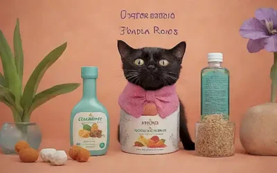 Ilustración de gatos con remedios caseros contra pulgas