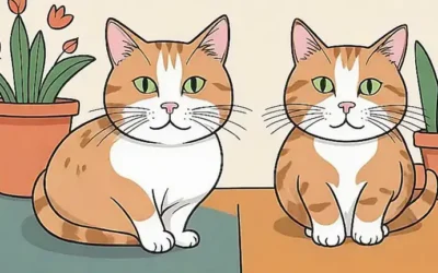 Dos gatos con ojos amistosos