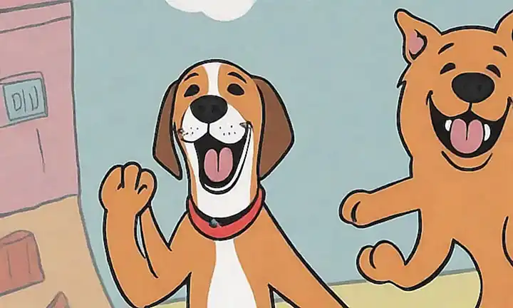 Risas irónicas y ladridos de perro; chiques del perro