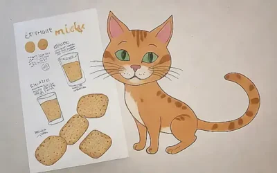 Cachorros de garbanzo coloridos se muestran con receta en blanco
