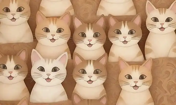 Un grupo de gatos relajados se ríen con luz natural en Wallpaper