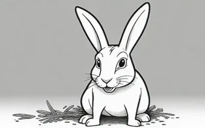 Illustration de conejo con oreja caída