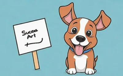 Canine learns with joy.