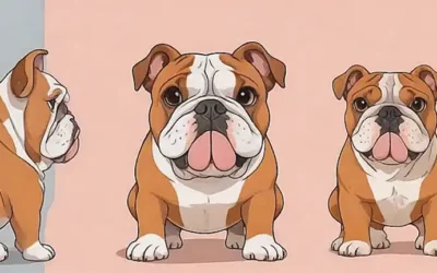 Dos bulldogs elegantes con estilo para un dibujo