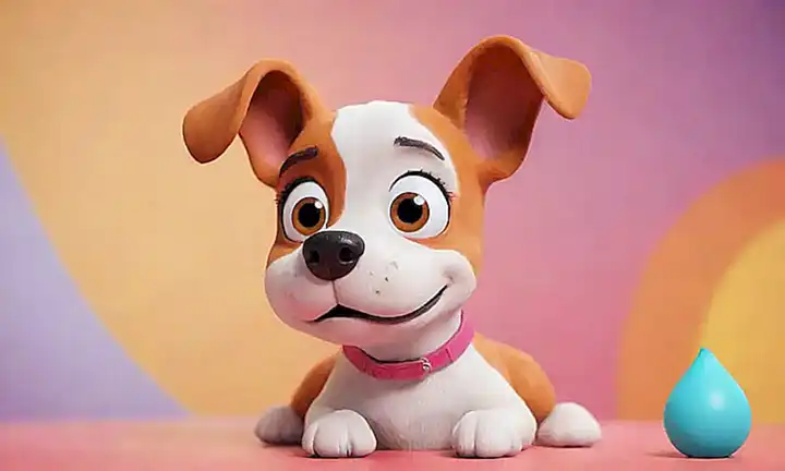 Imagen de perro cartoon colorida con beneficios de lectura abajo