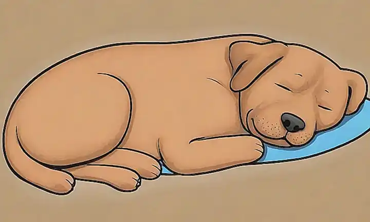 Un perro durmiendo, soñando en el cielo de la perra  