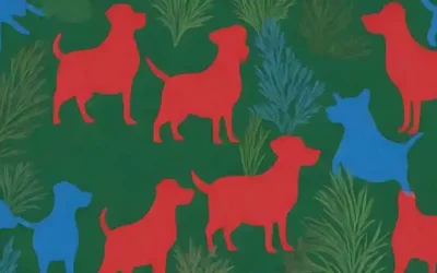 Diseño con silueta de perro