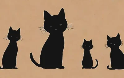 Un gato solitario en silueta