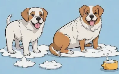 Perros gruesos con vómitos blancas