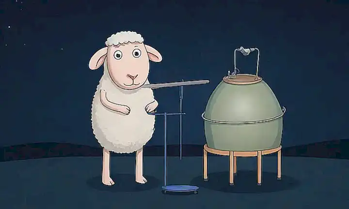 La imagen muestra una reproducción en tamaño real de Dolly la oveja
