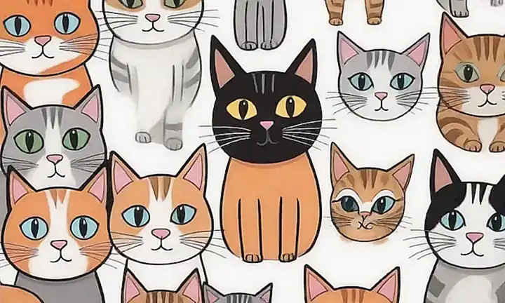 Gato estiloso con caras intimidantes