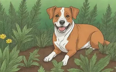 El perro se relaja con hierbas relajantes