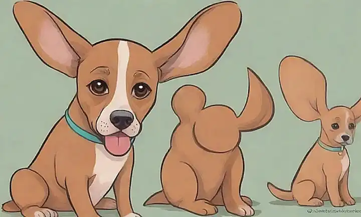Ilustración de cachorro tranquilo sentado con expresión pacífica