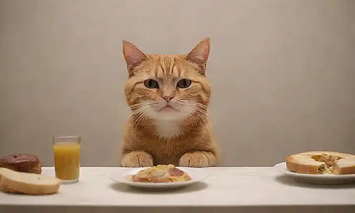 La decoración de pared muestra la melancolía minimalista de una historia de consumo de comida del gato Solos