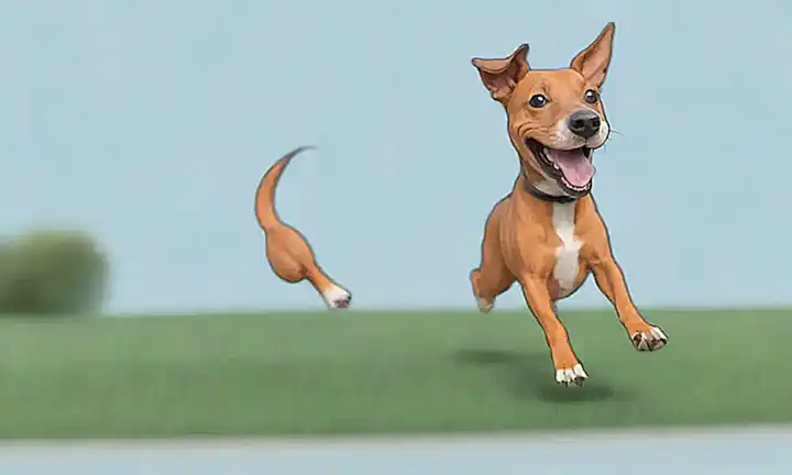 Un perro energizado baila en zoomies. ✨