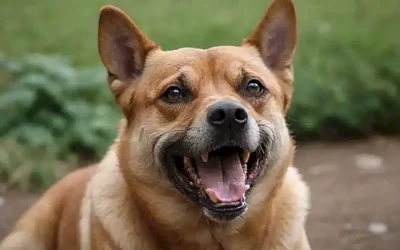 Caninos fuertes con caras aterradoras