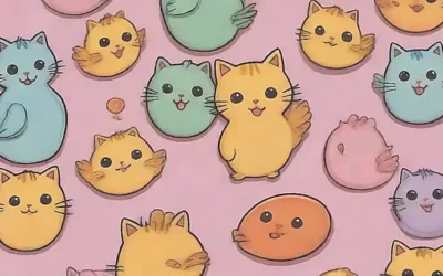 Chinchirones adorables rodeado de galletas de pollo coloridas