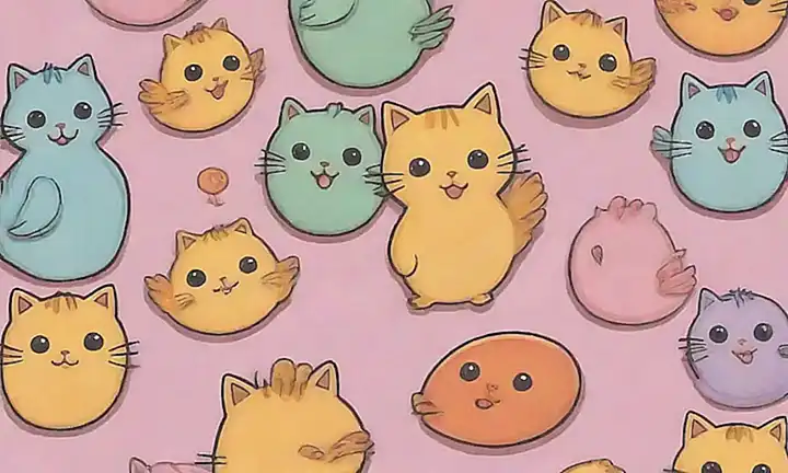 Chinchirones adorables rodeado de galletas de pollo coloridas