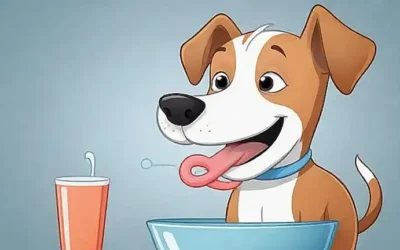 Un perro juguetón cepillando sus dientes para una sana sonrisa