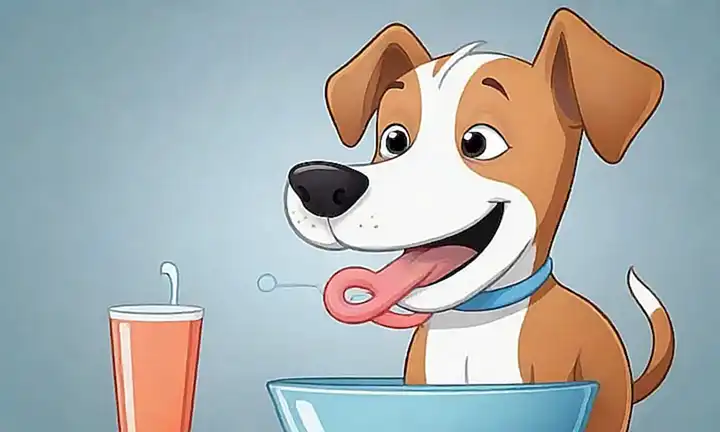 Un perro juguetón cepillando sus dientes para una sana sonrisa