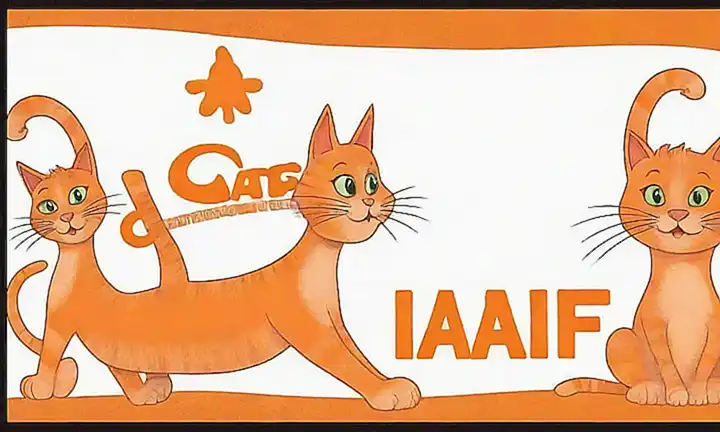 Imágenes de felinos con diseño naranja y texto intrigante