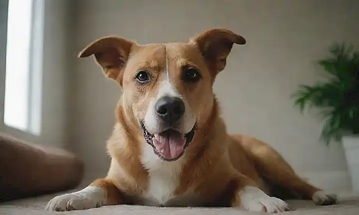 Foto de perro juguetón con energía relajante, con consejos y sugerencias