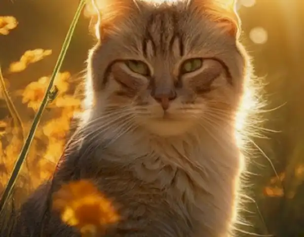 Image of the article La gata en celo: consejos y trucos para atrapar sus atención should feature a beautiful and captivating gata gracefully embracing the sun's rays, highlighting her beauty and alluring nature.