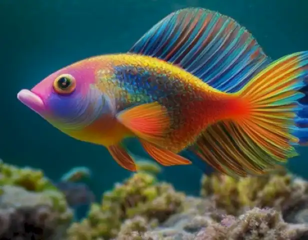 Image of the article Pez arcoíris (melanotaénidos): la historia y el significado de este fascinante grupo de peces should showcase the captivating beauty and diversity of the pez arcoíris, highlighting its significance in the aquatic ecosystem.