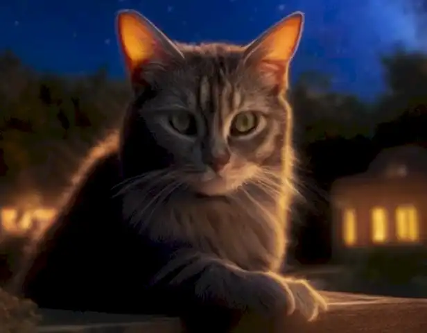 Mi gato maúlla de noche: consejos para controlar su comportamiento muestra una rutina diaria de un gato en la noche, con diferentes actividades que el gato realiza para mantenerse activo y feliz.