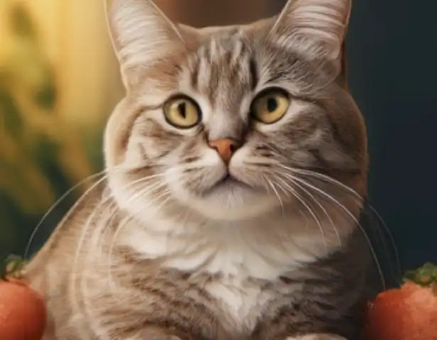   The image should depict a cat enjoying a happy and healthy lifestyle, with clear instructions and tips on how to care for it in a home.